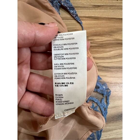 Free People Night Shimmers Mini Dress Sundown Blue Size 8 - Picture 10 of 10